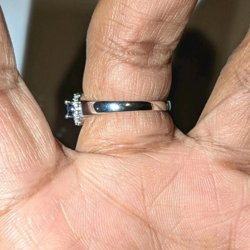 3.5ct Lab-Created Blue Sapphire Band Half Eternity Halo 14k White Gold Plated